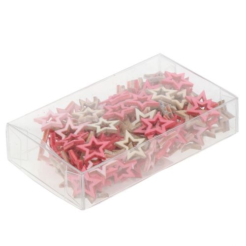 Floristik24 Deco Star Wood para rociar rosa, rosa, naturaleza 2cm 144p