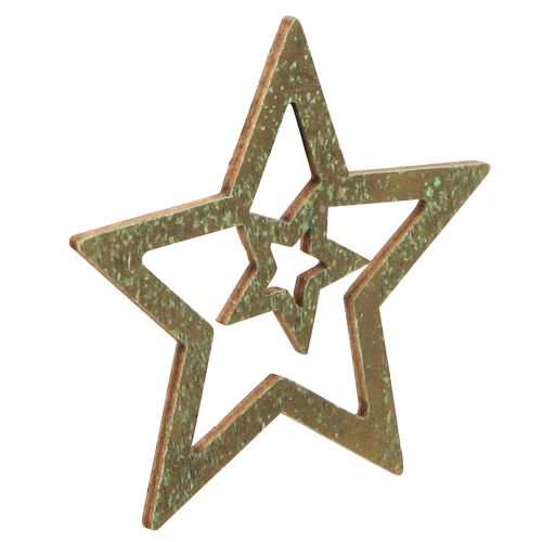 Artículo Decoración dispersa Estrellas navideñas de madera 4 colores Ø4cm 72 piezas