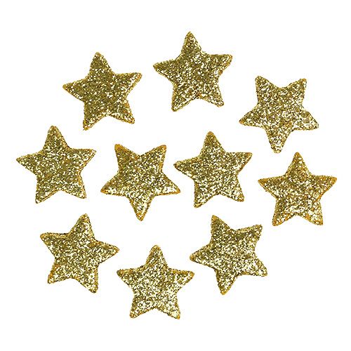 Floristik24 Estrella de Navidad dispersa dorada 2.5cm 100pcs