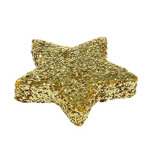 Floristik24 Estrella de Navidad dispersa dorada 2.5cm 100pcs