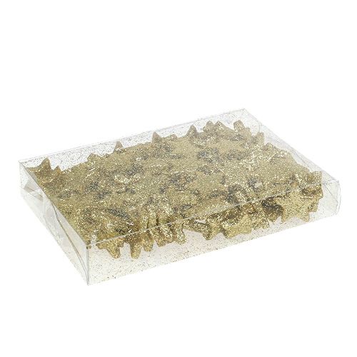 Floristik24 Estrella de Navidad dispersa dorada 2.5cm 100pcs