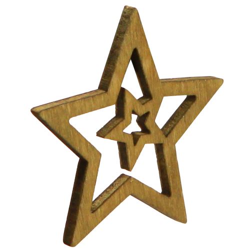 Artículo Decoración dispersa Estrella navideña madera 4 colores Ø4cm 72 piezas