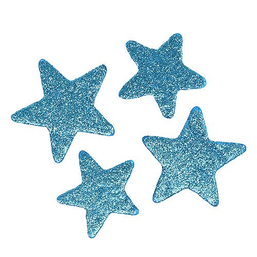 Floristik24 Decoración dispersa Estrella de Navidad turquesa 3,5-4,5 cm 24 piezas