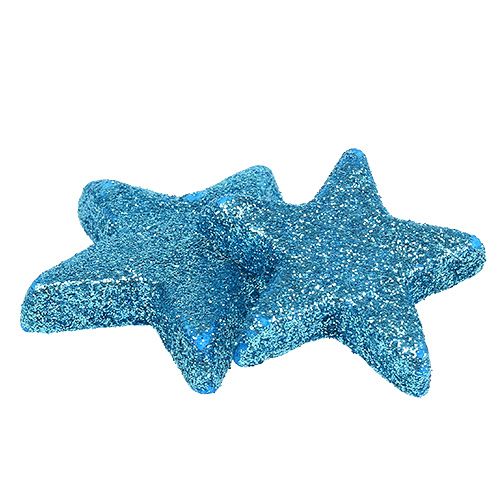 Floristik24 Decoración dispersa Estrella de Navidad turquesa 3,5-4,5 cm 24 piezas
