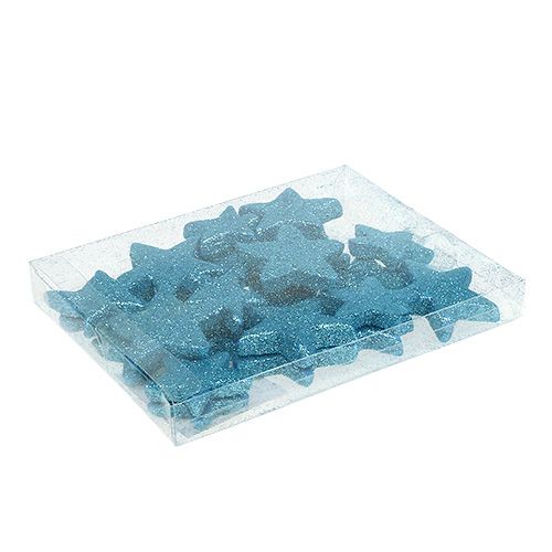 Floristik24 Decoración dispersa Estrella de Navidad turquesa 3,5-4,5 cm 24 piezas