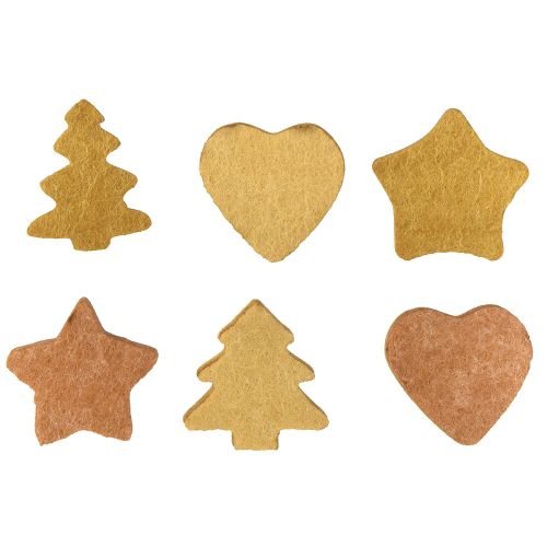 Artículo Decoración para esparcir adornos navideños de madera para mesa, surtidos, 4 cm, 12 unidades