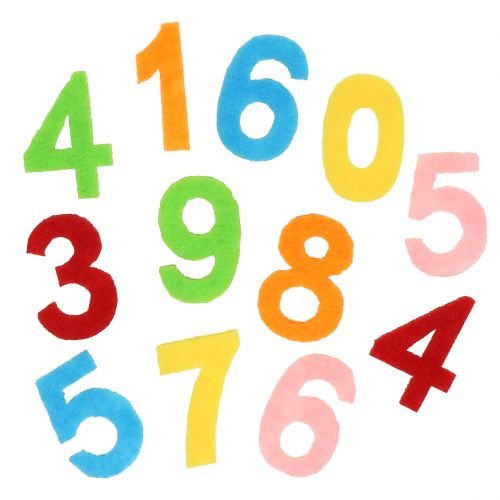 Floristik24 Números esparcidos de fieltro colores surtidos 3cm 150p