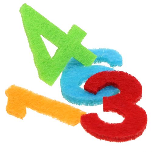 Floristik24 Números esparcidos de fieltro colores surtidos 3cm 150p