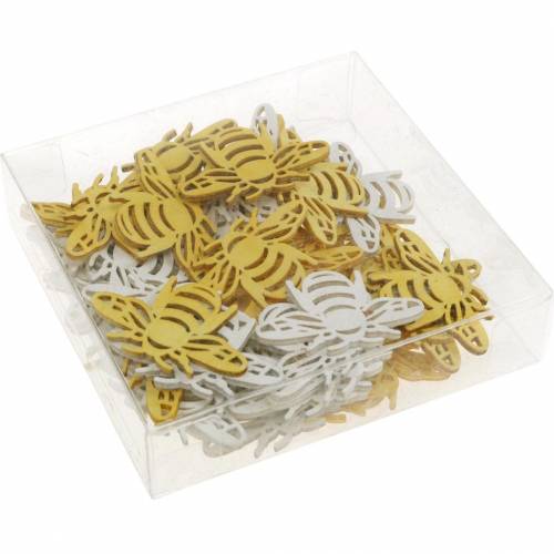 Floristik24 Abeja decorativa dispersa, primavera, abejas de madera para manualidades, decoración de mesa 48 piezas
