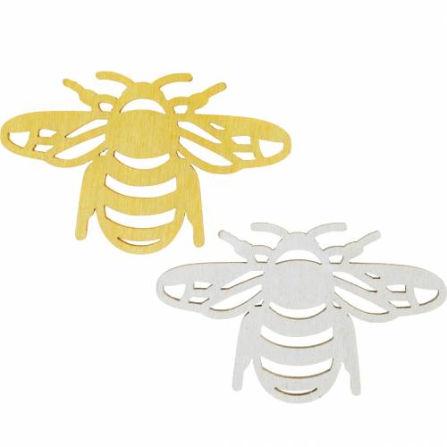 Floristik24 Abeja decorativa dispersa, primavera, abejas de madera para manualidades, decoración de mesa 48 piezas