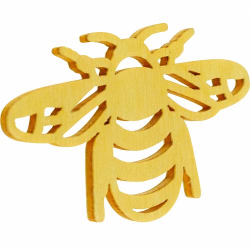 Floristik24 Abeja decorativa dispersa, primavera, abejas de madera para manualidades, decoración de mesa 48 piezas