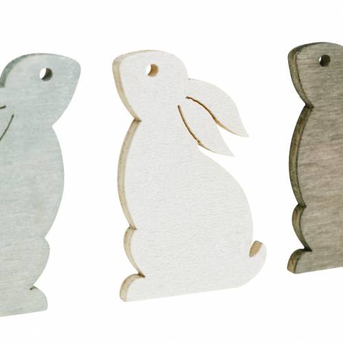 Floristik24 Decoración de dispersión conejito marrón, gris claro, blanco Conejitos de Pascua para esparcir 72 piezas
