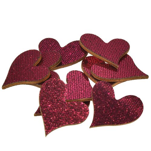 Artículo Decoración dispersa corazón morado 3-5cm 48 piezas