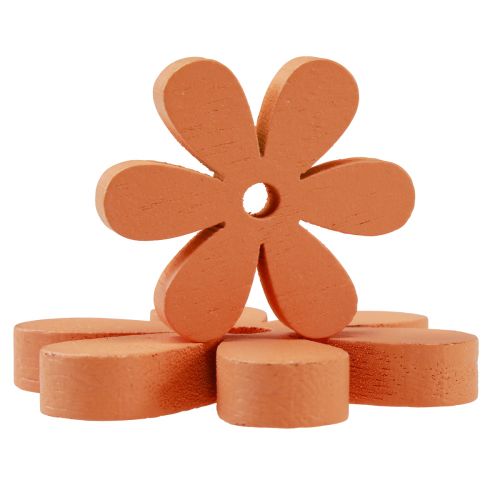 Artículo Decoración dispersa flores de madera flores naranja verano Ø2–6cm 20ud