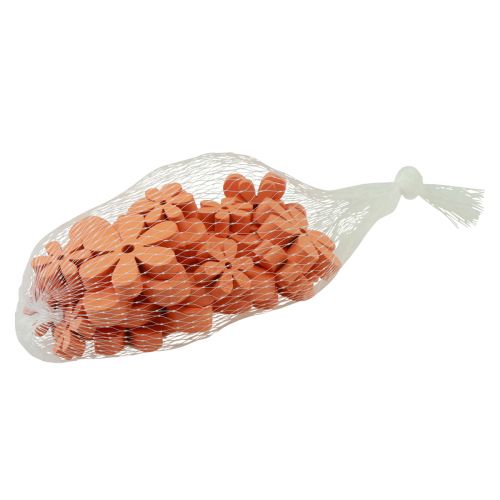Artículo Decoración dispersa flores de madera flores naranja verano Ø2–6cm 20 piezas