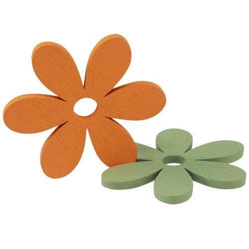 Artículo Decoración dispersa flores de madera decoración de mesa de colores Ø3-4cm 48 piezas