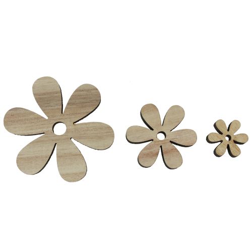 Floristik24 Decoración dispersa flores de madera decoración de mesa marrón natural Ø2-6cm 20 piezas