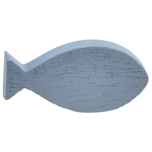 Artículo Decoración dispersa decoración de madera pez azul blanco marítimo 3–8cm 24 piezas