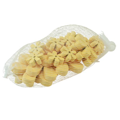 Artículo Decoración para esparcir madera con flores amarillas, decoración de mesa de verano, Ø2–6 cm, 20 unidades