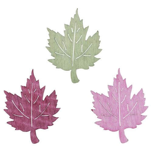 Floristik24 Decoración dispersa de madera, hojas de otoño, decoración de mesa de colores, 3x4cm, 72 piezas