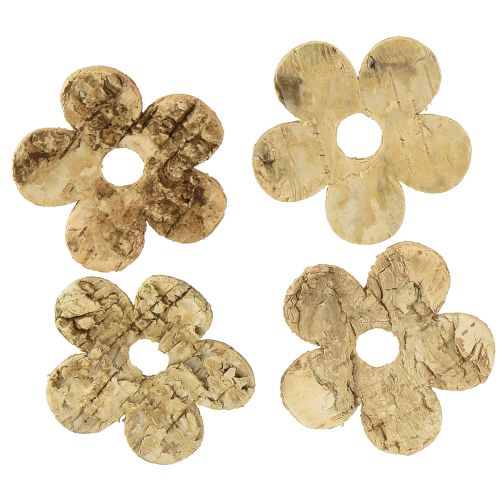 Artículo Decoración dispersa madera corteza flores abedul vintage Ø5cm 36 piezas