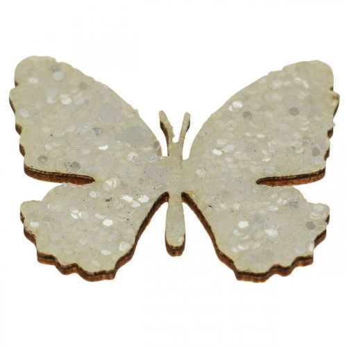 Artículo Dispersión de madera decorativa, piezas dispersas primavera Pascua blanco 2–4cm 64p