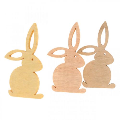 Artículo Scatter decoración madera, scatter piezas Pascua, conejito de Pascua tonos amarillos 4cm 72p