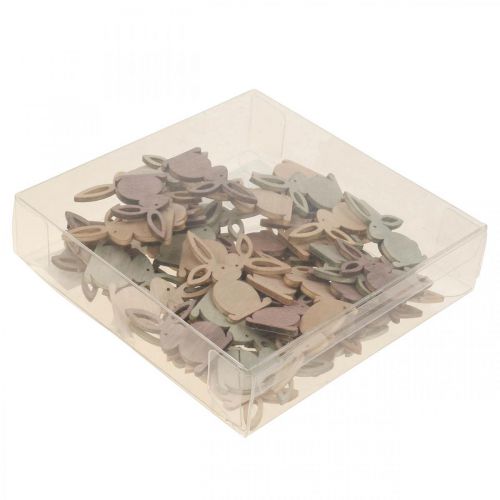 Floristik24 Decoración dispersa piezas dispersas de madera Pascua Conejito de Pascua tonos marrones 4cm 72 piezas