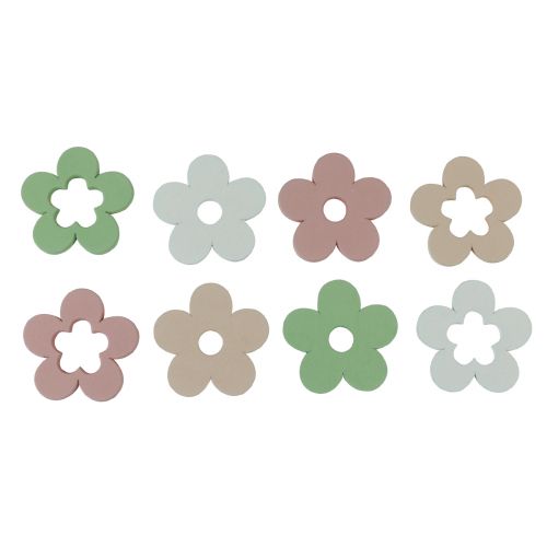 Decoración dispersa flores de madera decoración de mesa de colores 2 motivos Ø3cm 24 piezas