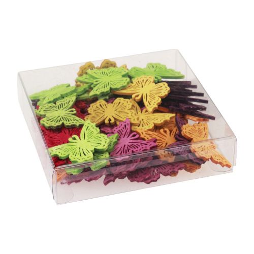 Artículo Decoración dispersa mariposa decoración de mesa de madera primavera 4×3cm 72 piezas