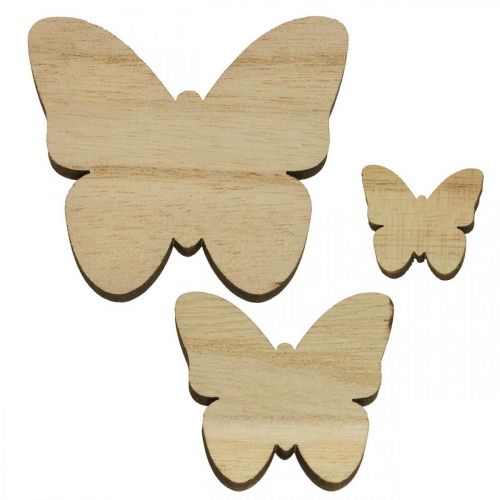 Artículo Mariposas decorativas dispersas Mariposas decorativas de madera 2,5-6,5 cm 29 piezas
