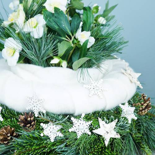 Artículo Scatter decoración copo de nieve brillo blanco 5cm 48p