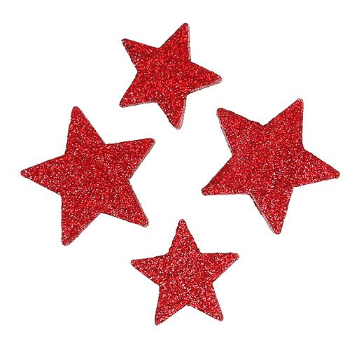 Estrellas decorativas dispersas rojas, mica 4-5cm 40 piezas