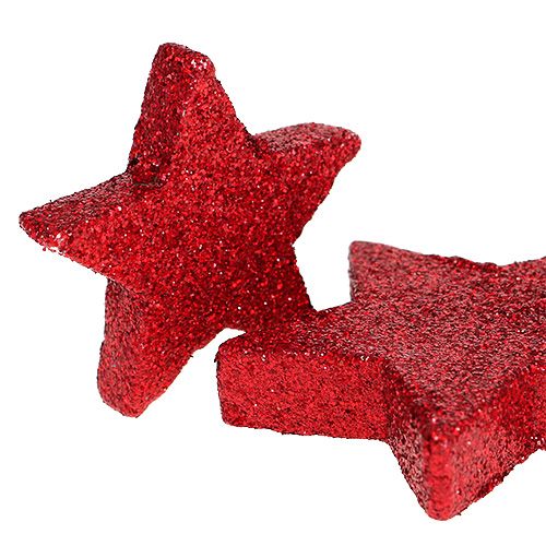 Artículo Estrellas decorativas dispersas rojas, mica 4-5cm 40 piezas