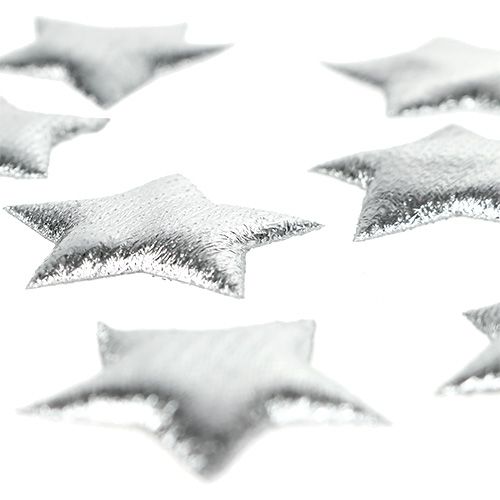 Floristik24 Decoración para controlar tela estrellas plata 3cm 100pcs