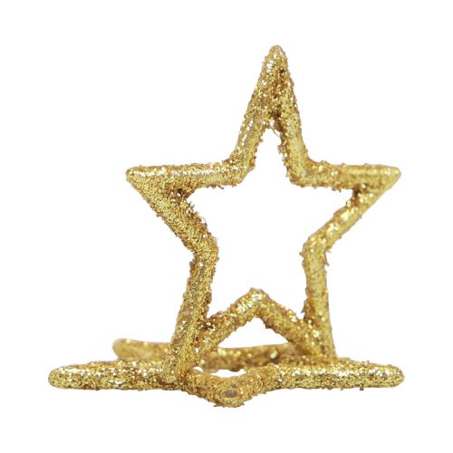 Floristik24 Decoración dispersa Estrellas navideñas purpurina dorada Ø4cm 120 piezas