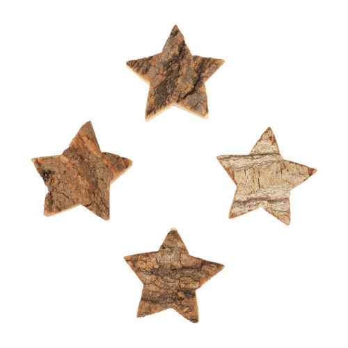 Floristik24 Decoración dispersa Estrellas navideñas estrellas de madera con corteza Ø5cm 12 piezas