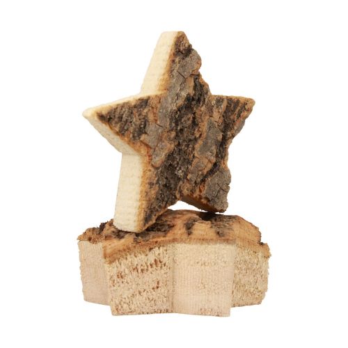 Floristik24 Decoración dispersa Estrellas navideñas estrellas de madera con corteza Ø5cm 12 piezas