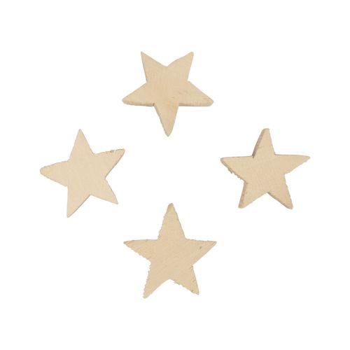 Artículo Decoración dispersa Estrellas navideñas Estrellas de madera natural Ø4cm 24ud