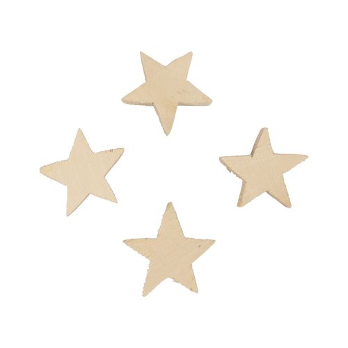 Floristik24 Decoración dispersa Estrellas navideñas Estrellas de madera natural Ø4cm 24 piezas