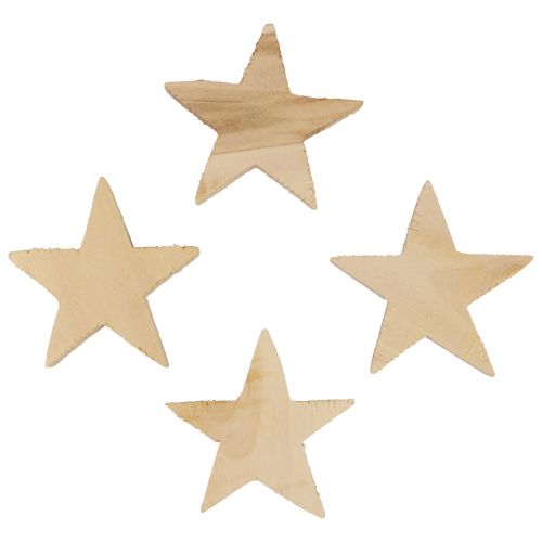 Floristik24 Decoración dispersa Estrellas navideñas Estrellas de madera natural Ø5,5cm 12 piezas