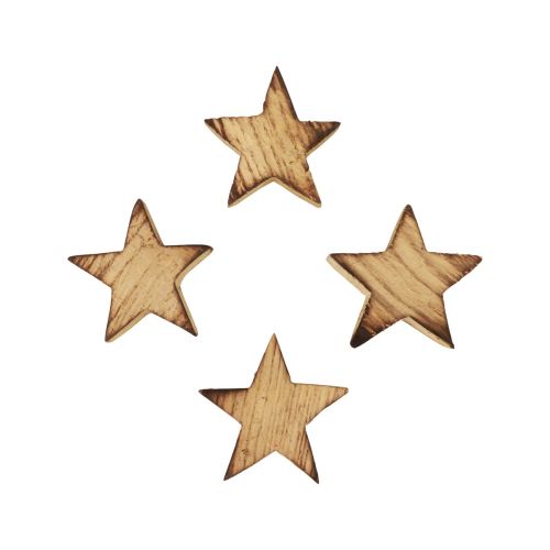 Artículo Decoración dispersa Estrellas navideñas Estrellas de madera flameadas Ø4cm 24 piezas