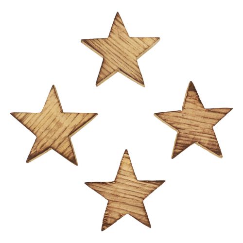 Floristik24 Decoración dispersa Estrellas navideñas Estrellas de madera flameadas 5,5 cm 12 piezas