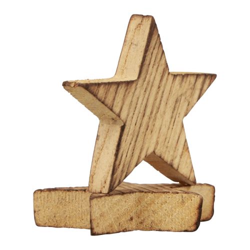 Artículo Decoración dispersa Estrellas navideñas Estrellas de madera flameadas 5,5 cm 12 piezas