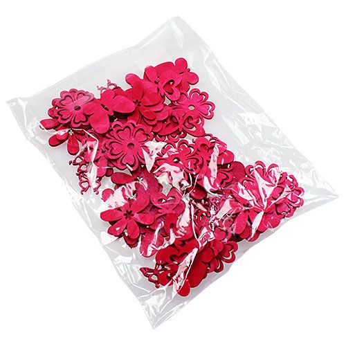 Floristik24 Decoración dispersa de madera rosa 2cm - 4cm 72 piezas