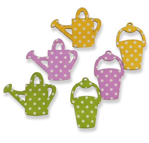 Floristik24 Regadera / cubo de madera 8cm clasificado 12pcs