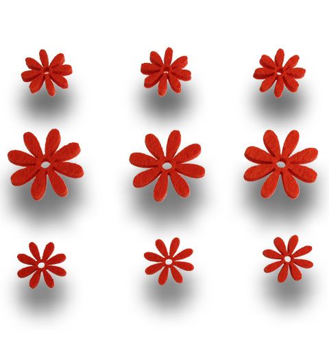 Floristik24 Set de flores de fieltro en naranja 96 piezas