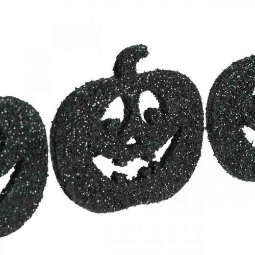 Artículo Decoración dispersa Decoración de calabaza de Halloween 4 cm negro, purpurina 72 piezas