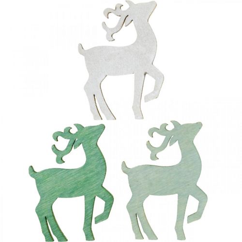 Artículo Scatter decoración Navidad madera ciervo verde 4×3cm 72p