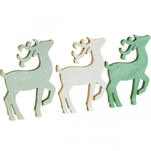 Artículo Scatter decoración Navidad madera ciervo verde 4×3cm 72p